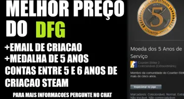 Conta CS2 com Medalha 5 Anos de serviço l Primeiro e-mail