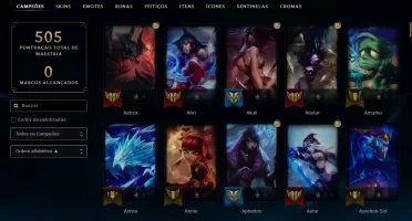 Todos os campeões e 155 skins.