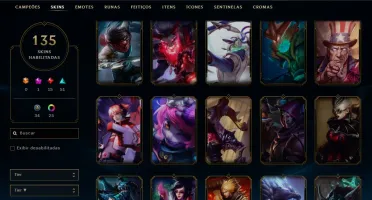 Todos os campeões e 155 skins.