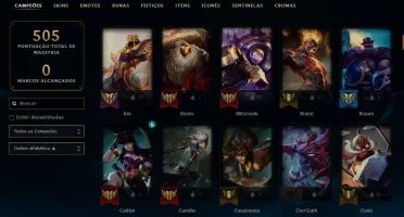 Todos os campeões e 155 skins.
