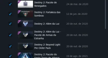 Conta Destiny 2 com quase todos os itens + conta Steam