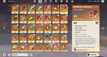 AR 51 Razor C6, Tumulo, Venti, Qiqi, Mona, Jean, Zhong Li e+
