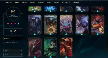 Prata 3 com 70 Champs e 29 Skins + 2 Fragmentos