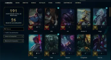 Prata 3 com 70 Champs e 29 Skins + 2 Fragmentos
