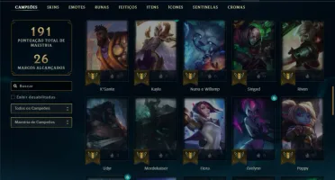 Prata 3 com 70 Champs e 29 Skins + 2 Fragmentos