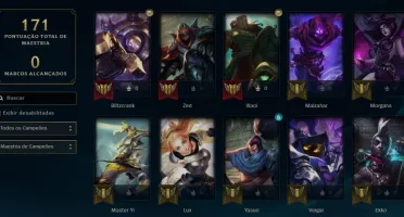 Conta LOL com passe qse todo feito, vários champs e espólios