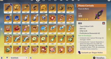 AYATO, ARMA DELE, VENTI, RAIDEN, XIAO, ZONGHLI + 5 ESTRELAS