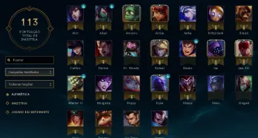 Conta league of legends com otimo mmr e varias skins