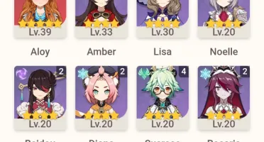 Xiao , Baal , Hutao , Mona c1 + 3 armas t5