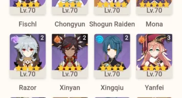 Xiao , Baal , Hutao , Mona c1 + 3 armas t5