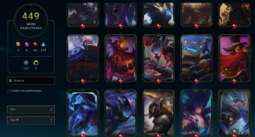 Conta de lol com 450 skins com preço negociavel