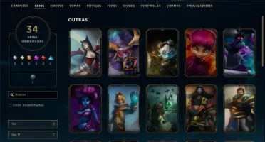 Unranked com 20 Champs e 34 Skins