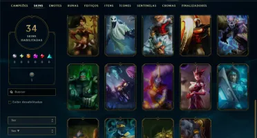 Unranked com 20 Champs e 34 Skins