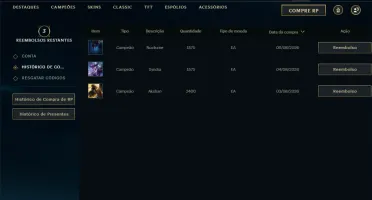 Unranked com 20 Champs e 34 Skins