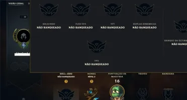 Unranked com 20 Champs e 34 Skins