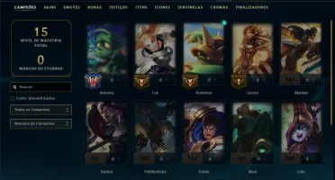 Unranked com 20 Champs e 34 Skins