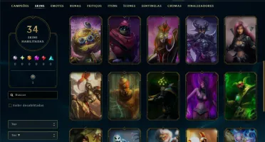 Unranked com 20 Champs e 34 Skins