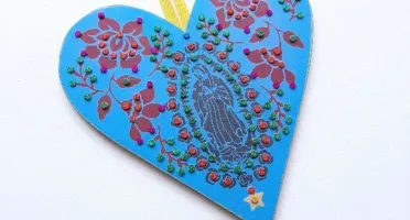 Quadro Mexicano Coração de Guadalupe