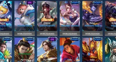 Conta - Heroes evolved, heróis: 113, skins: 243.