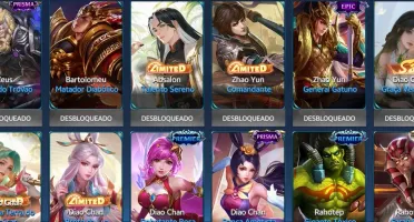 Conta - Heroes evolved, heróis: 113, skins: 243.