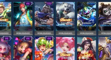 Conta - Heroes evolved, heróis: 113, skins: 243.