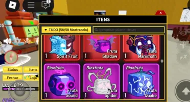 Conta de blox fruit level 1500+ tem gamepass e fruta mística