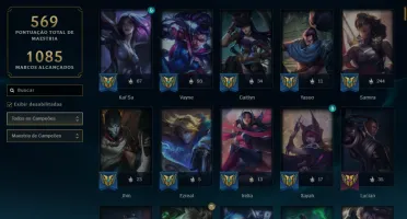 MMR Platina Todos os campeões 150 skins 70 cromas e +150k EA