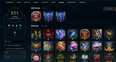 Conta lol ex Mestre com 280+ skins