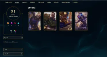 Conta unranked com 80 Champs e 21 Skins ( MONO SUPORTE )