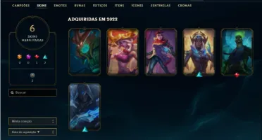 Conta ouro 4 com 32 Champs e 6 Skins + 2 Fragmentos