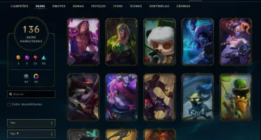Conta league of Legends lvl 179 mt skin