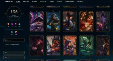 Conta league of Legends lvl 179 mt skin