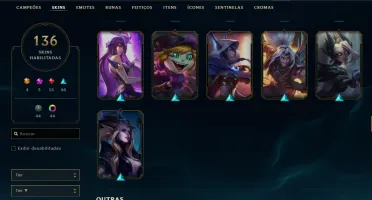 Conta league of Legends lvl 179 mt skin