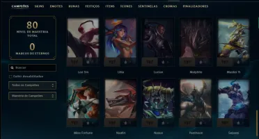 Mestre com 60 Champs e 11 Skins ( 54 PDL )
