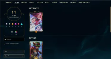 Mestre com 60 Champs e 11 Skins ( 54 PDL )
