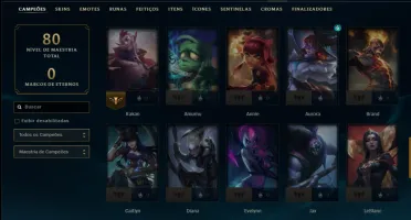 Mestre com 60 Champs e 11 Skins ( 54 PDL )