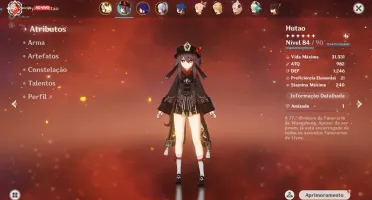 Conta AR 52 com Hu Tao, Ayaka, Raiden Shogun, Yoimiya e Qiqi