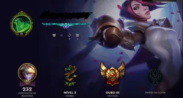CONTA SMURF LOL - OURO - 91 Campeões + 26 Skins