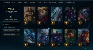 Ouro 3 com 110 Champs e 21 Skins +1 Prestigio