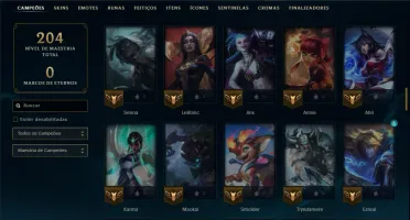 Ouro 3 com 110 Champs e 21 Skins +1 Prestigio
