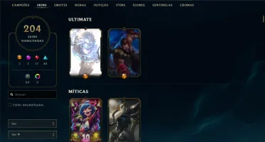 Conta de League of Legends Unranked 204 skins