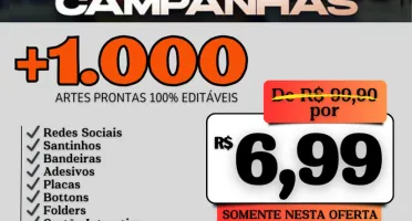 Pack Campanhas +1.000 Artes Prontas - 100% Editáveis