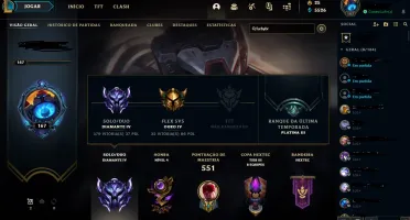 Conta LoL D4 94 skins + valorant passe de batalha nvl 44