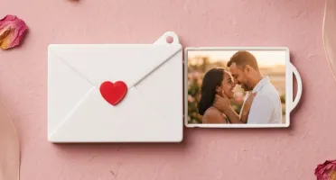 Chaveiro Envelope Retrátil para Foto ou Mensagem