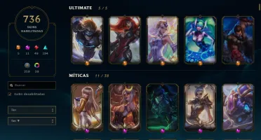 Conta platina 4,736 skins