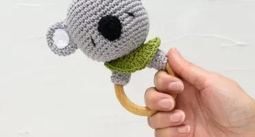 Chocalho Urso Amigurumi