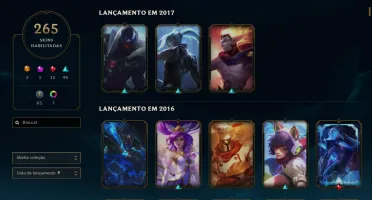 VENDO CONTA DE LOL- 265 SKINS TODOS OS CAMPEÕES GOLD 5 LV 80