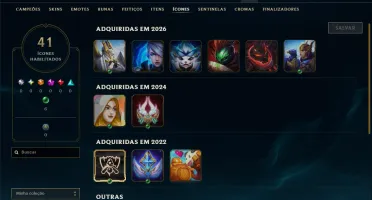 Ouro 2 com 45 Champs e 8 Skins