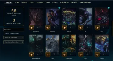 Ouro 2 com 45 Champs e 8 Skins