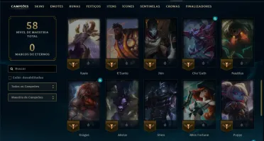 Ouro 2 com 45 Champs e 8 Skins